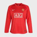 Camisa Manchester United I 2007/08 Manga Longa