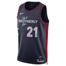 Maglia NBA Joel Embiid - Philadelphia 76ers - 23/24 - Blu Marino - Edizione Città