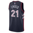 Maglia NBA Joel Embiid - Philadelphia 76ers - 23/24 - Blu Marino - Edizione Città