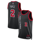 Maglia NBA Lonzo Ball - Chicago Bulls - 23/24 - Nero - Edizione Città